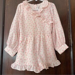 Janie and Jack girls Rosebud Ruffle Romper size 4 chiffon dressy